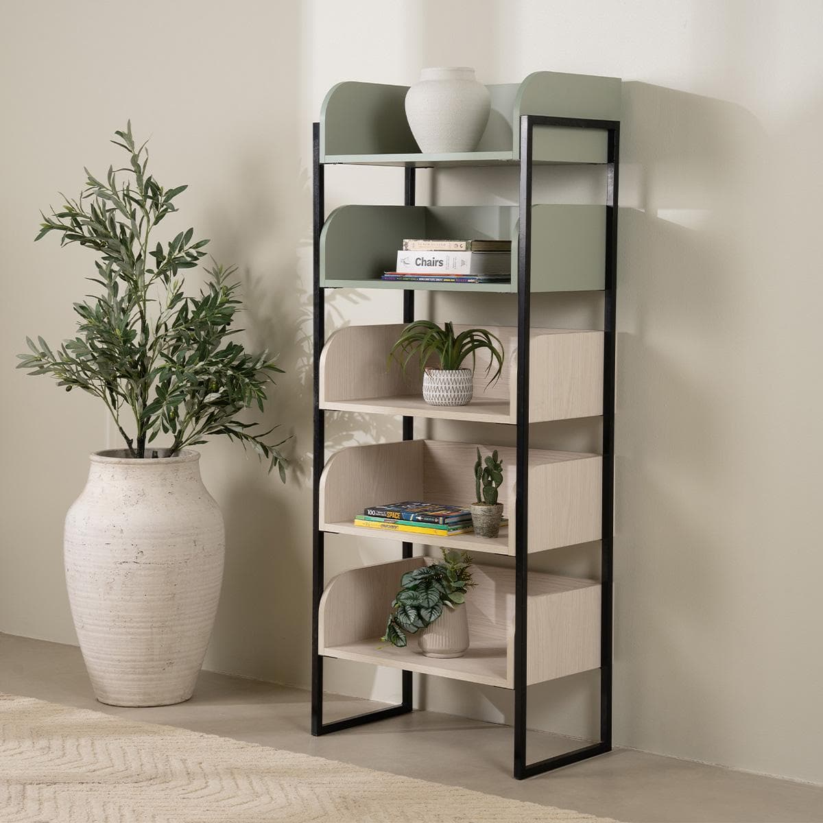 Valon Kids Bookcase Oak/Green