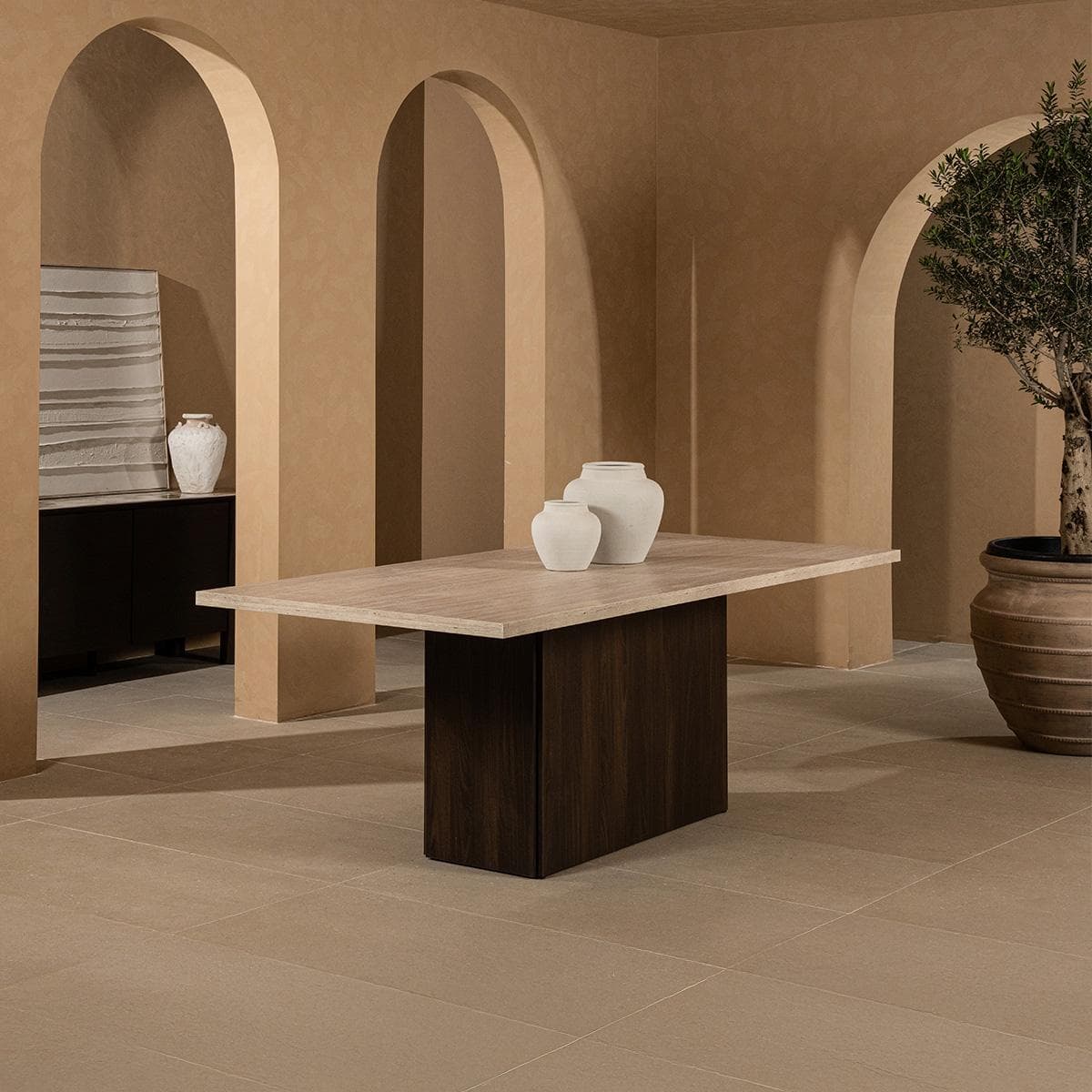 Prato 6-Seater Dining Table 180 cm Beige/Brown