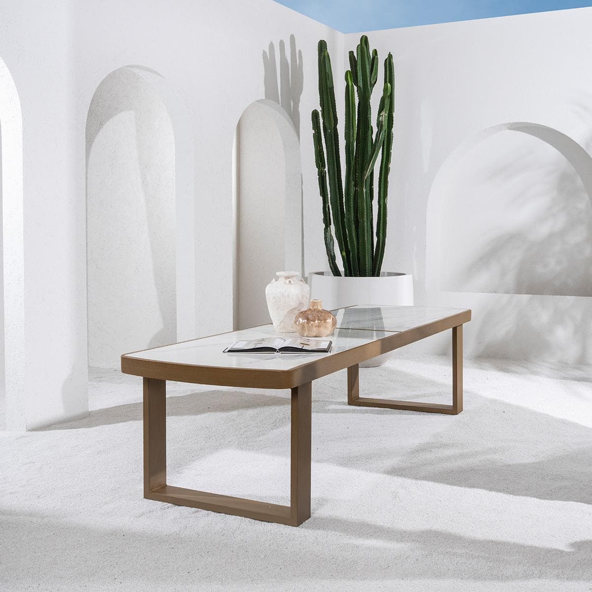 Hazel 8-Seater Garden Dining Table Beige