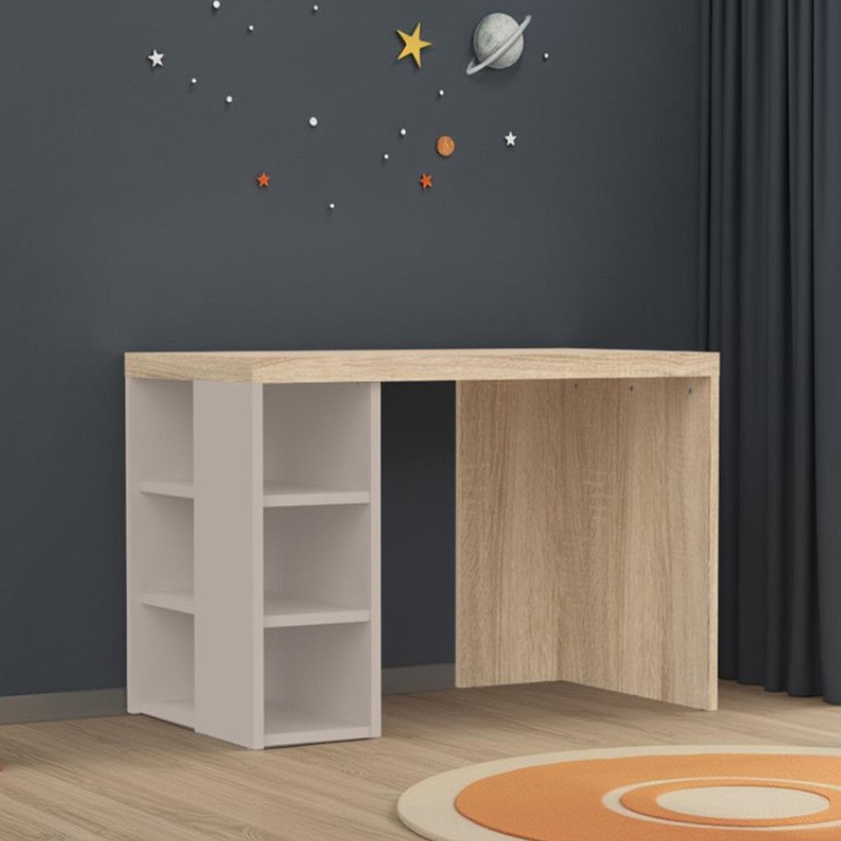 Twins Kids Study Desk Oak
