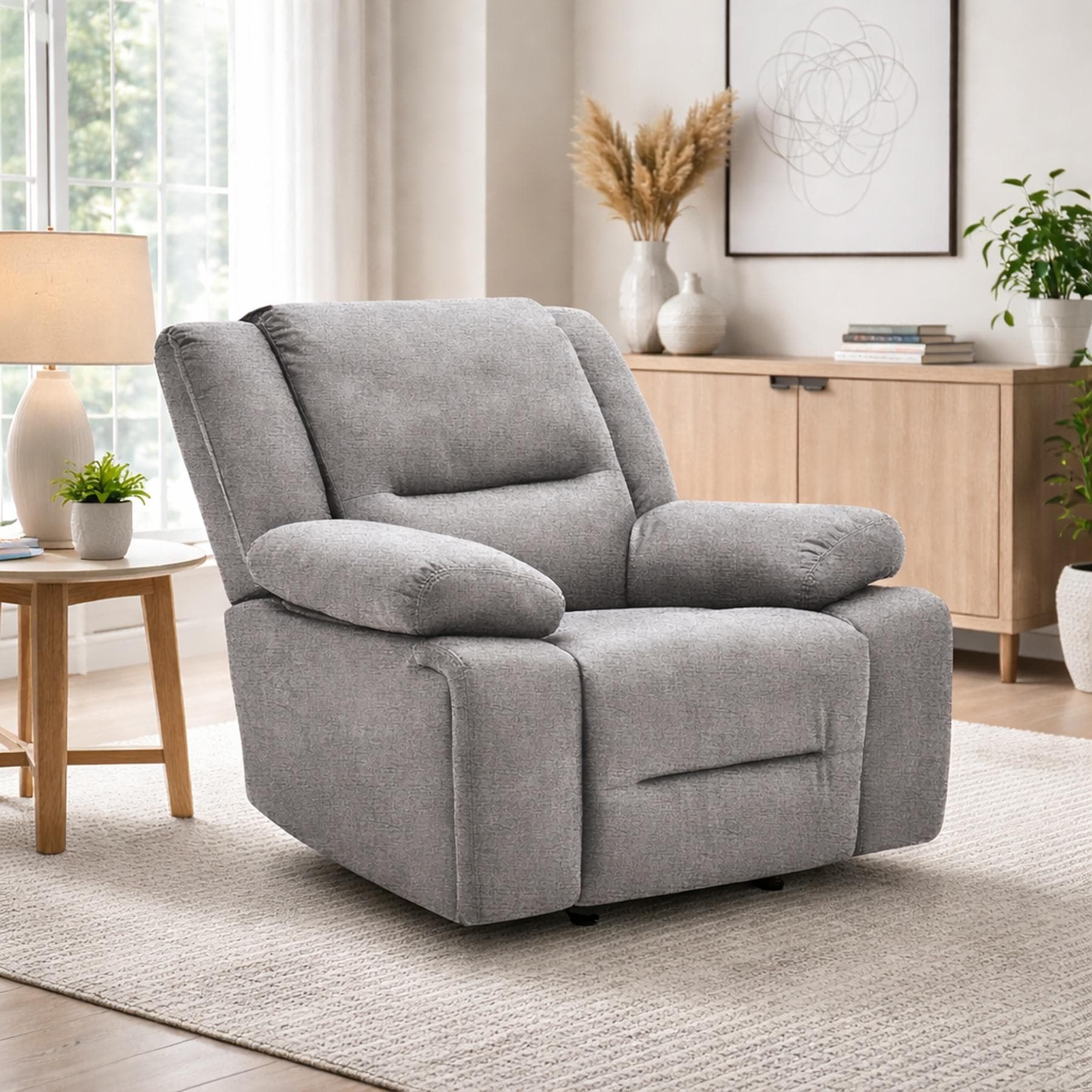 Unwind Electric Recliner Light Grey