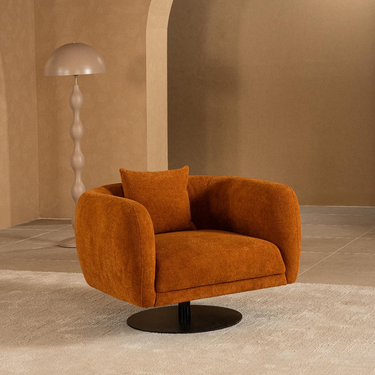 Alona Swivel Armchair Orange