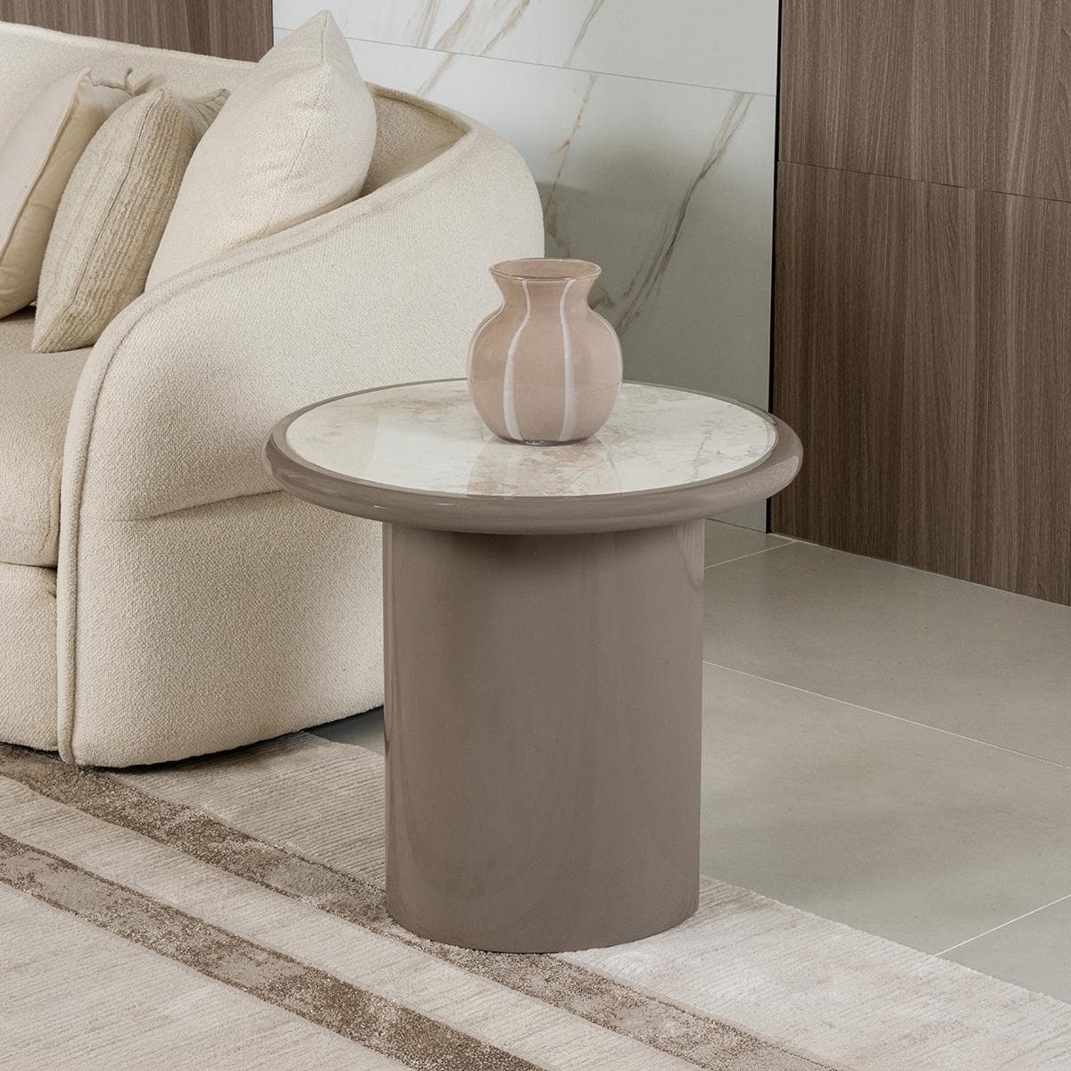 Andy End Table White/Beige