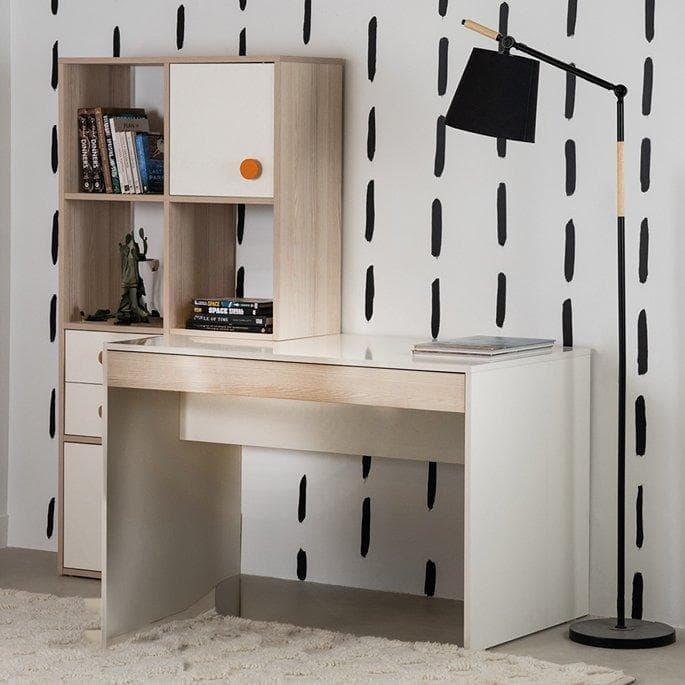 Flex Kids Study Desk with Bookcase White/Oak
