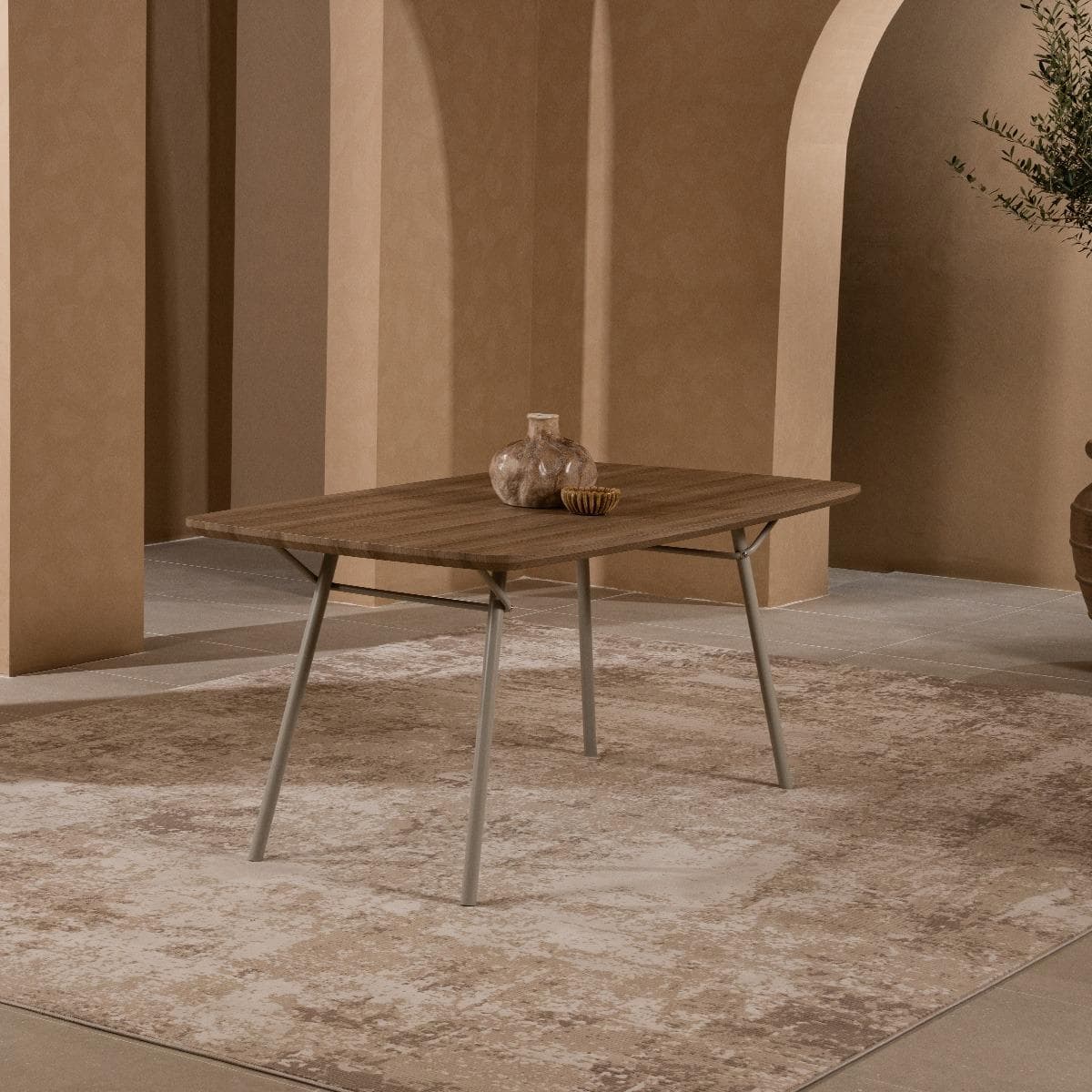 Delia 4-Seater Dining Table Beige
