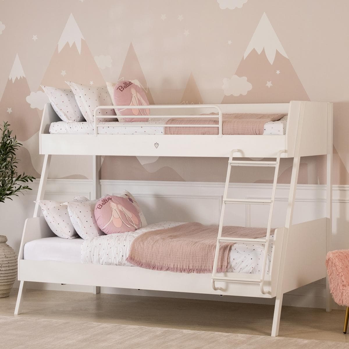 Selena 90X200/120X200 Large Kids Bunk Bed White