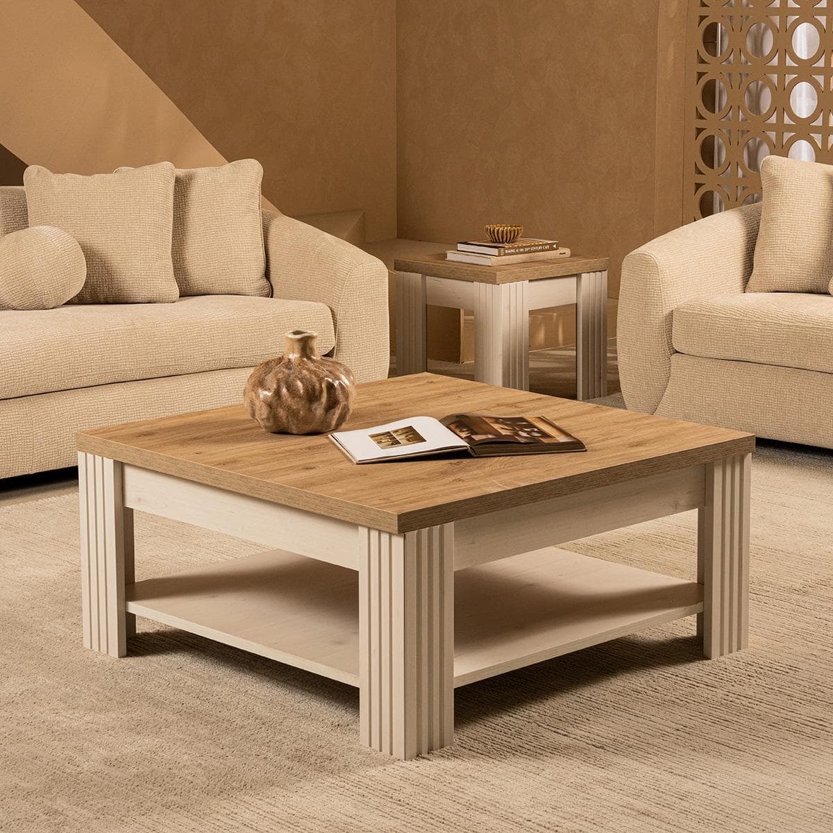 Country Coffee Table White/Oak