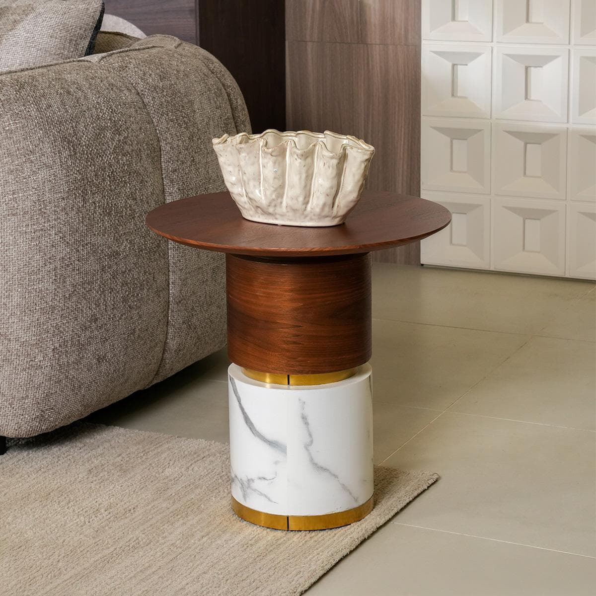 Elite End Table Brown/Gold