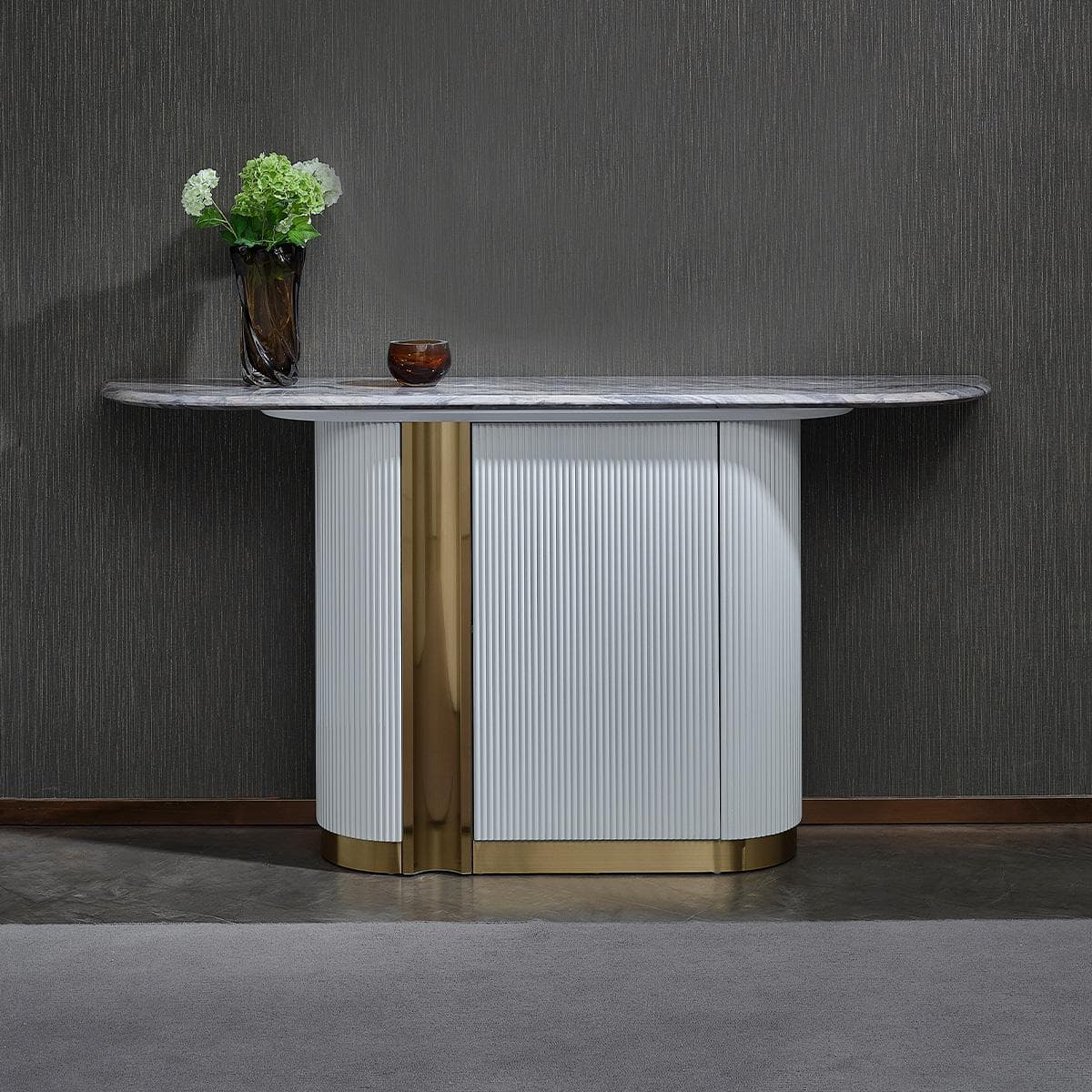 Verona Console Light Grey/Gold