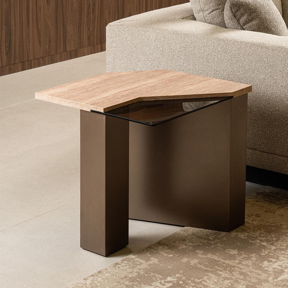 Orin End Table Beige/Brown