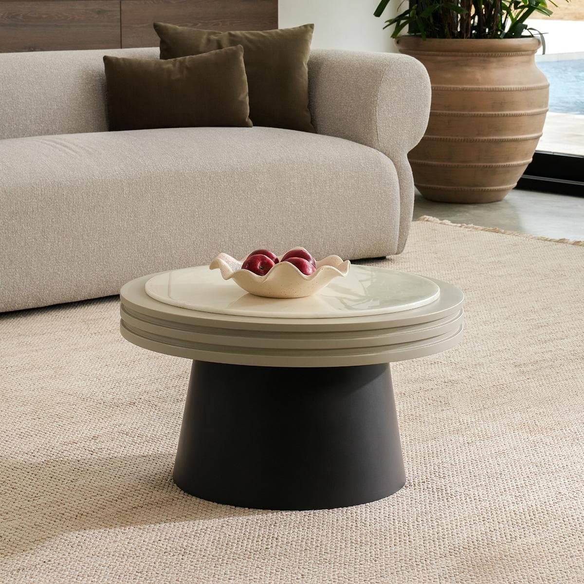 Sana Small Coffee Table Artificial White Marble