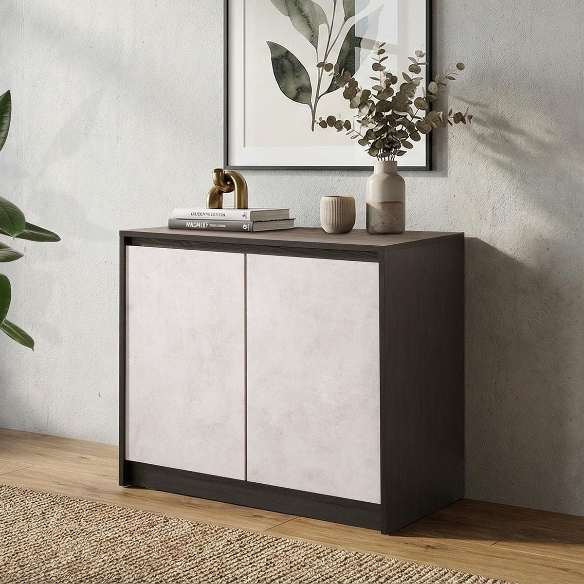 Prato 2-Door Sideboard Grey/Black