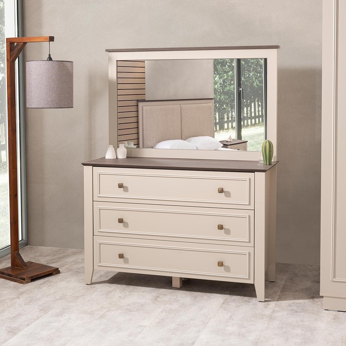 Violette Dresser With Mirror Beige