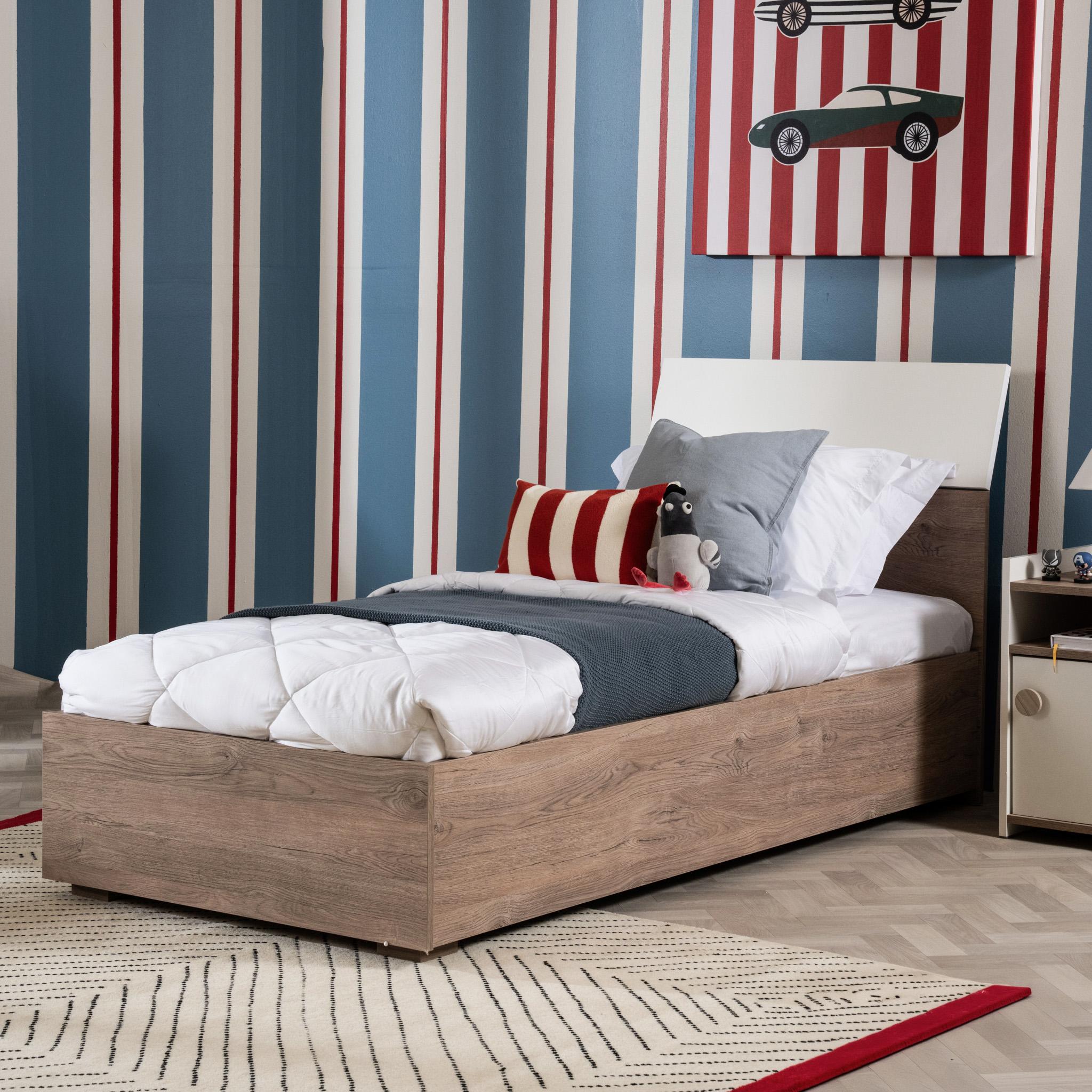 Flex 120X200 Kids Bed White/Oak Without Handles
