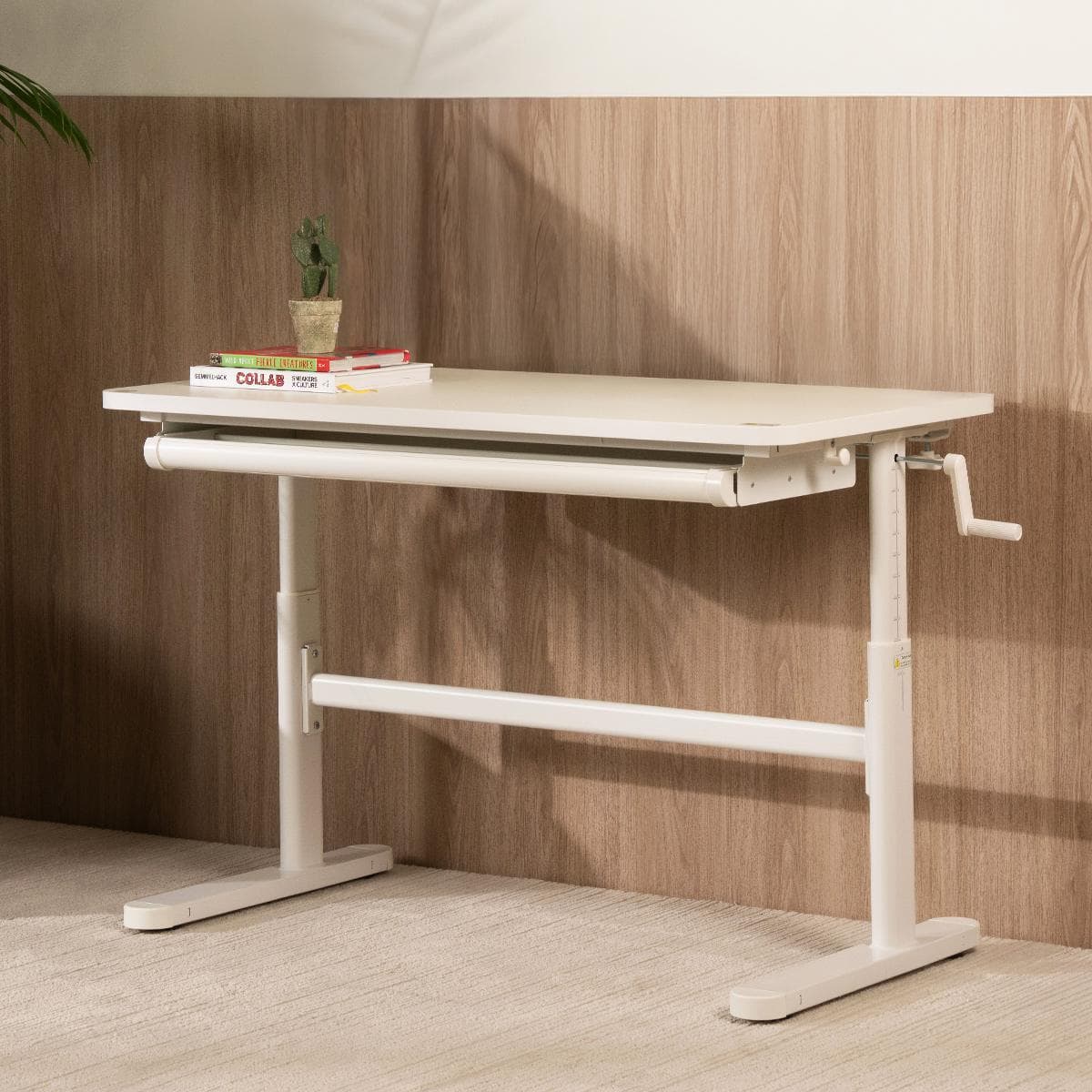 Edna Kids Study Desk Manual Lift-Up White
