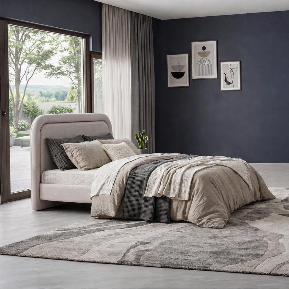 Milas 180X200 Bed Dark Beige/Dark Oak