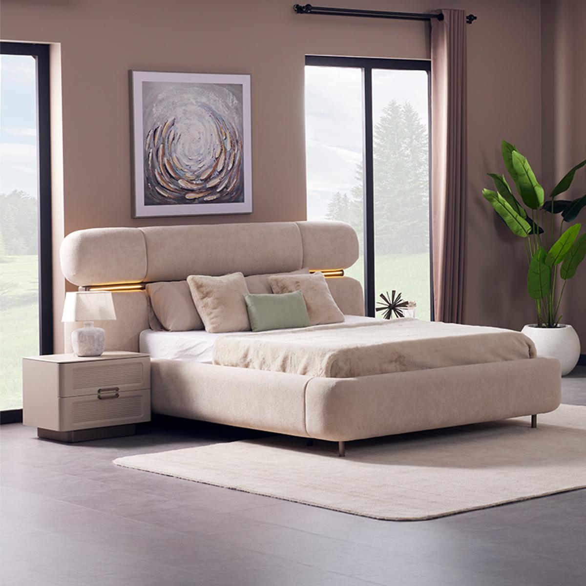 Nota 180X200 Bed with Storage Beige