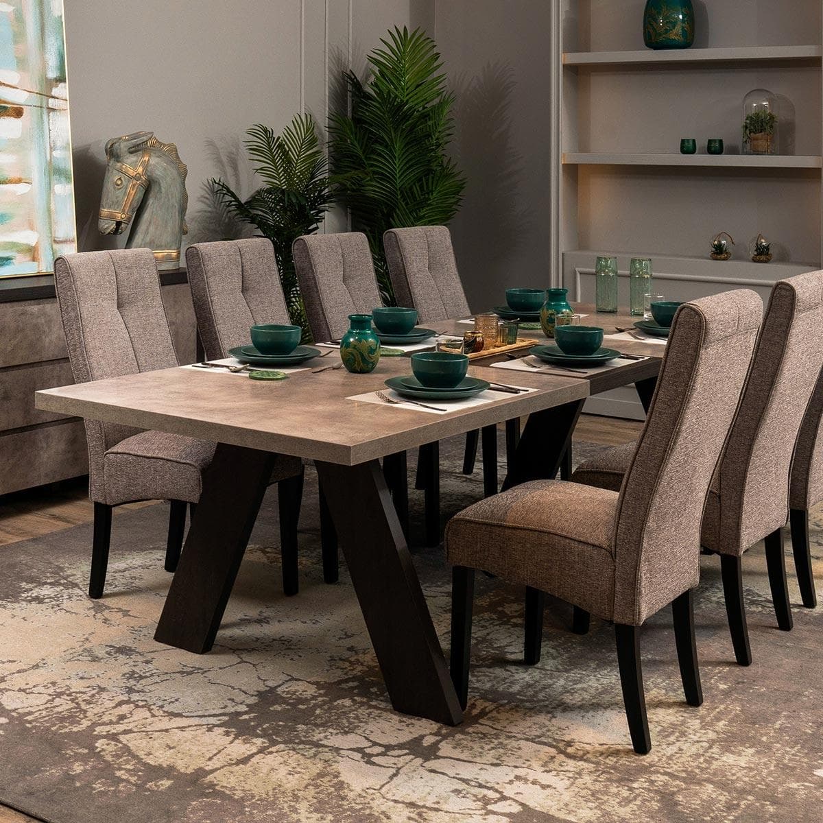 Jolan 8+1 Dining Set Grey