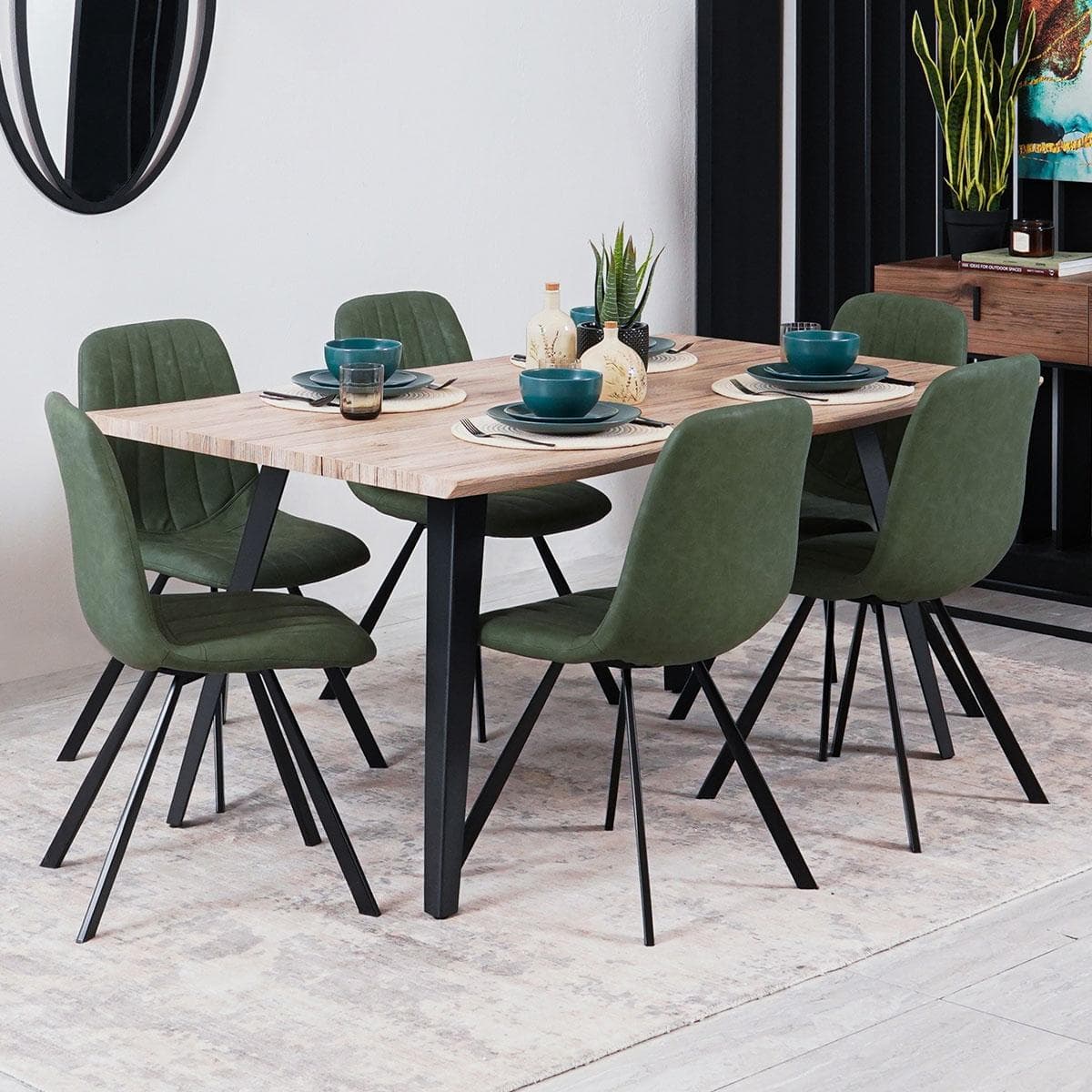 طقم طاولة طعام 6+1 نيو روزيتا بيج