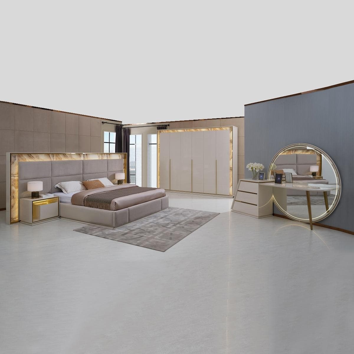 Pegaso 200X200 Bedroom Set with Wardrobe