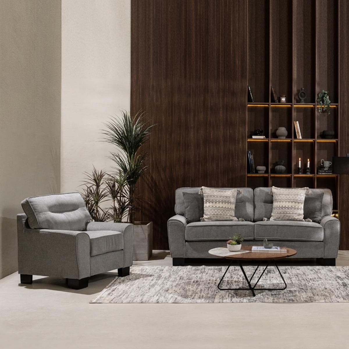 طقم صوفا جاسبر 3+2+1 رمادي فاتح