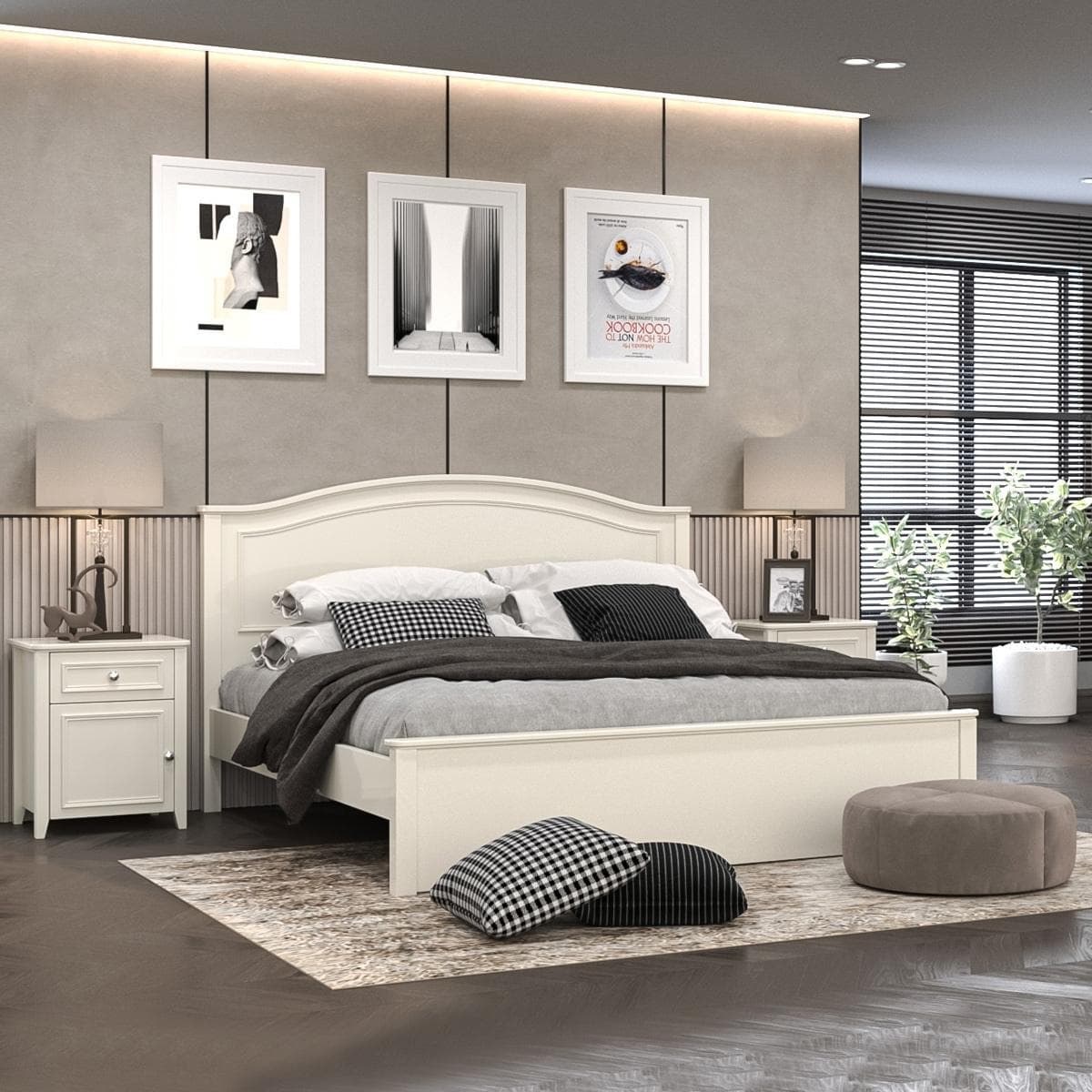 طقم غرفة نوم جيف 180×200 بدون خزانة ملابس