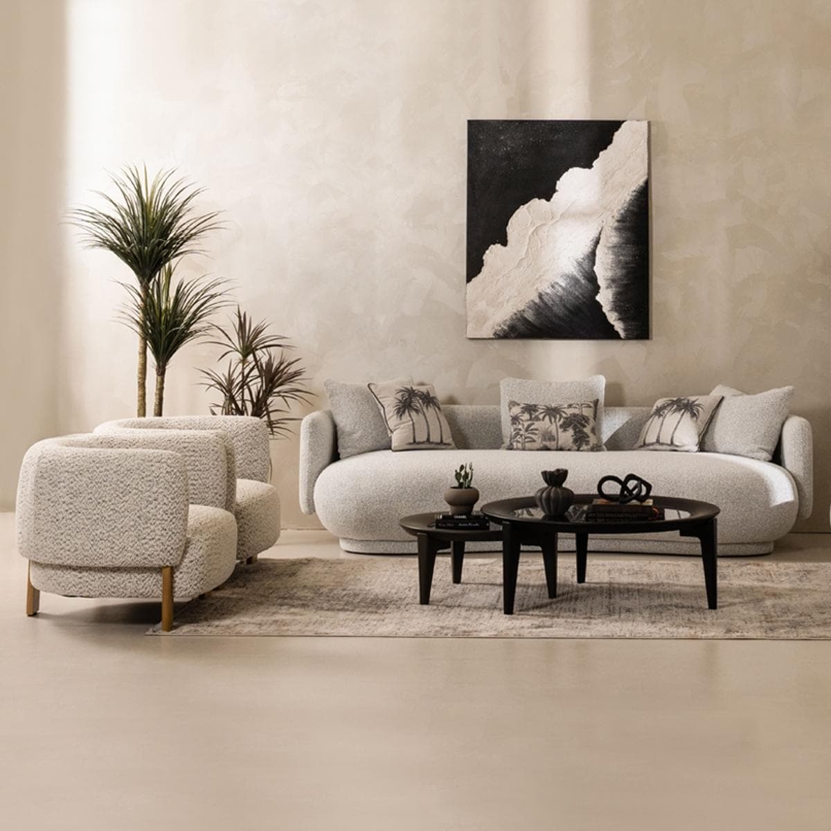 Rivoli 4+3+1+1 Seater Sofa Set Grey