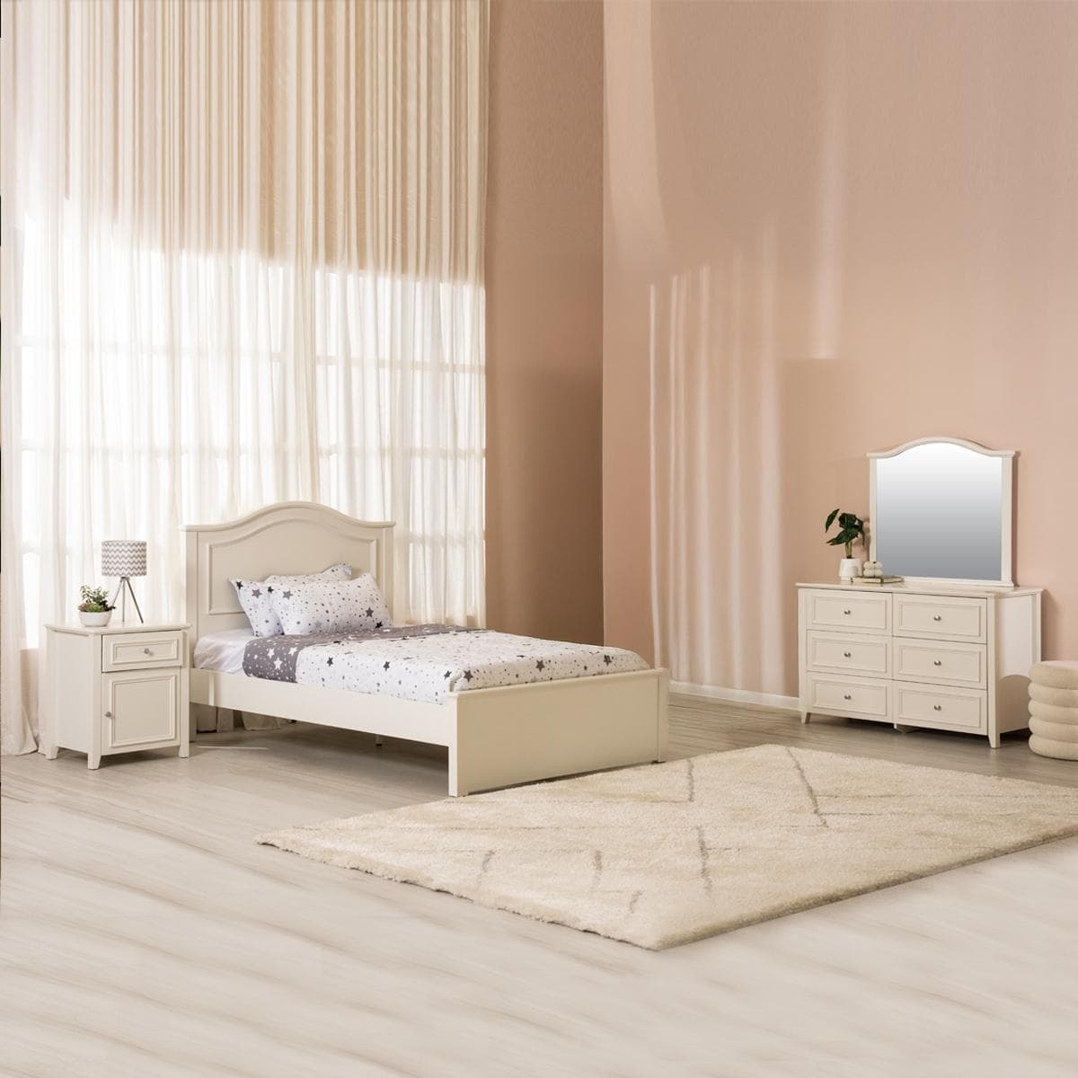 طقم غرفة نوم للأطفال جيف 90×200 بدون خزانة ملابس