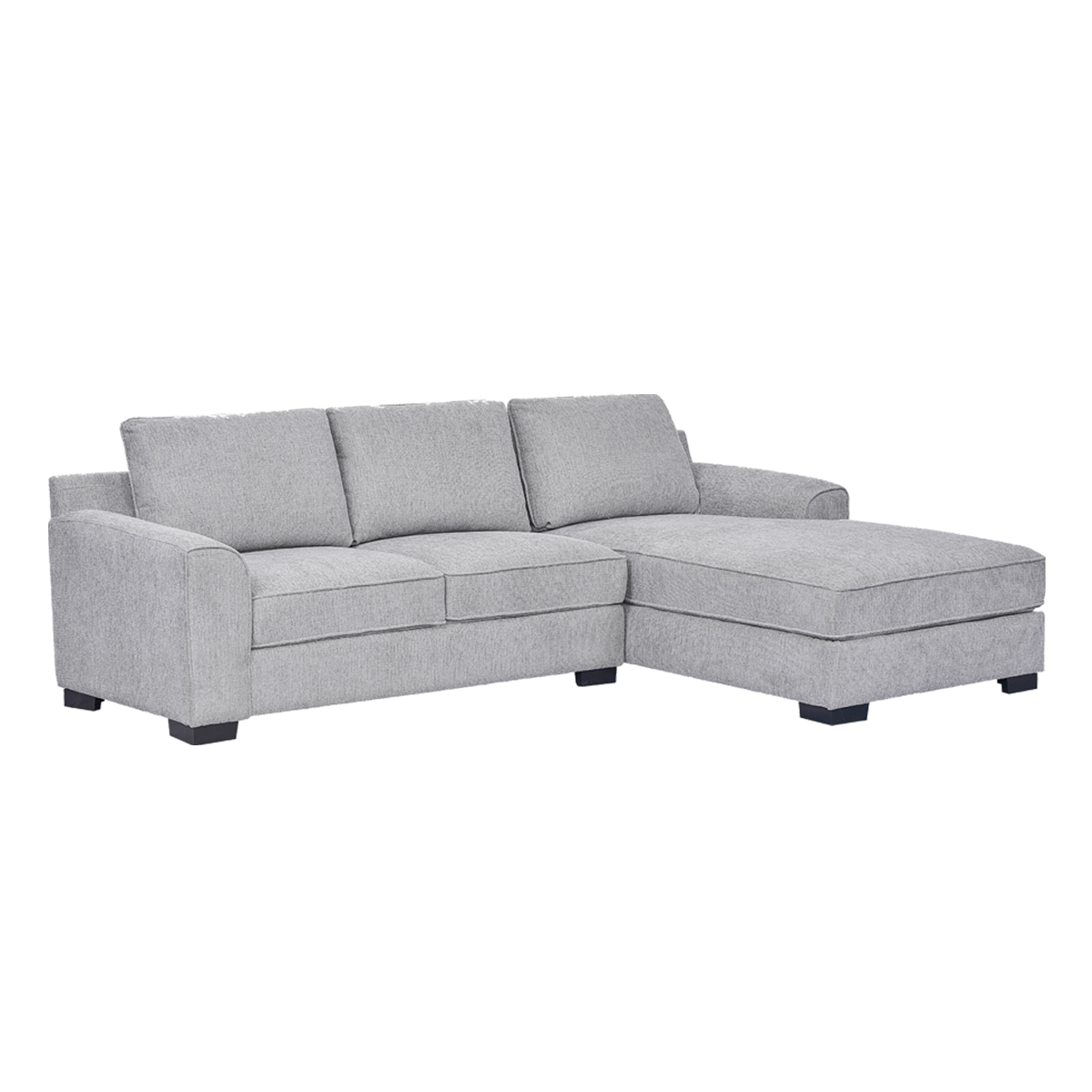 Drew 3 Seater Sofa with Right Chaise Lounge Light Grey
