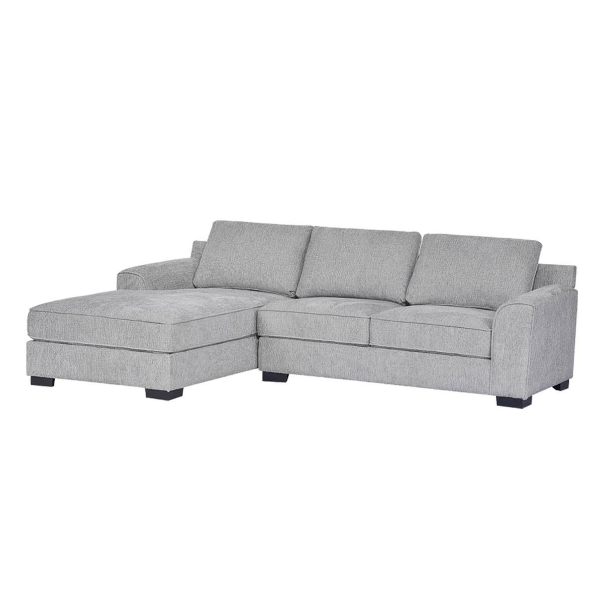 Drew 3 Seater Sofa with Left Chaise Lounge Light Grey