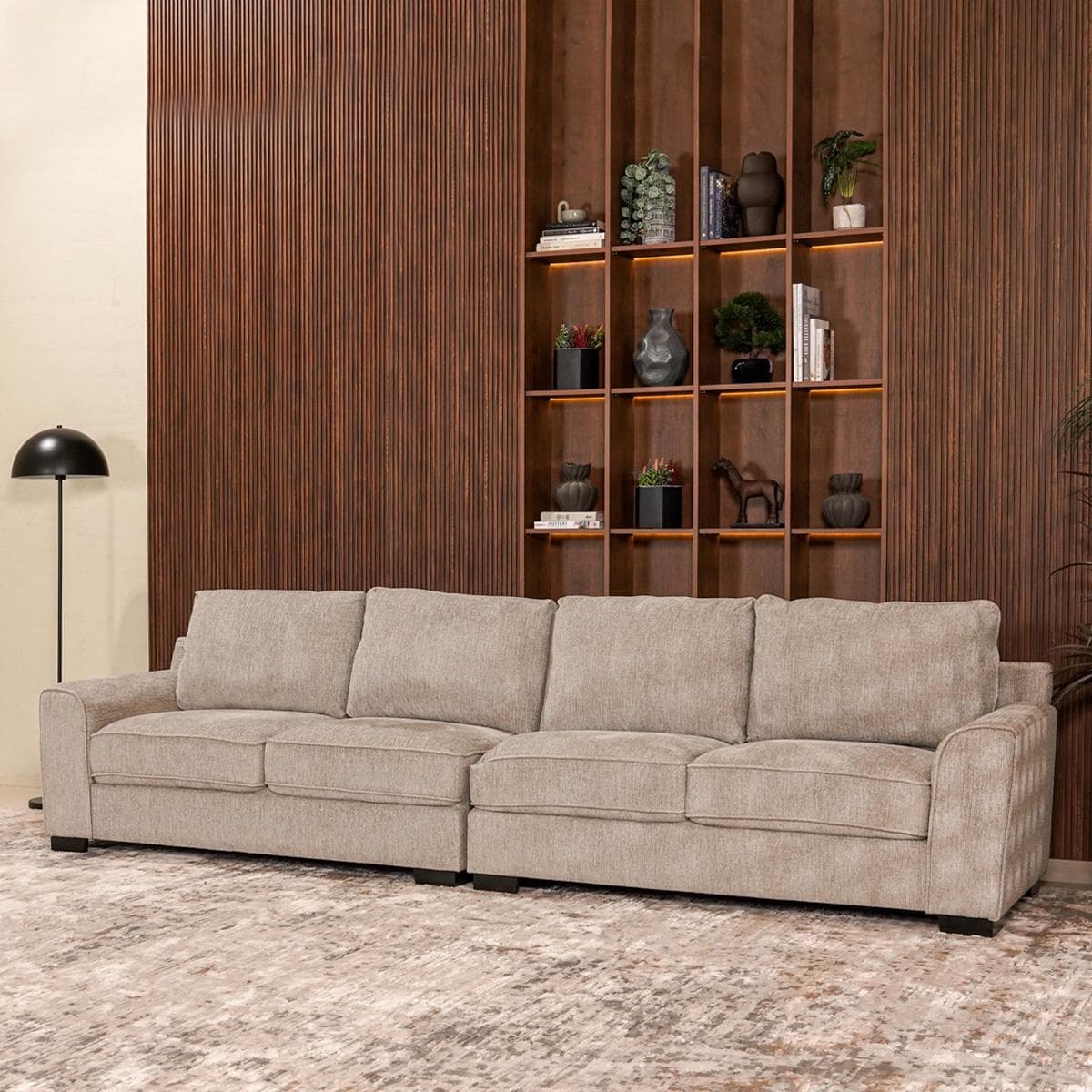 ديوانية درو 4 مقاعد رمادي فاتح