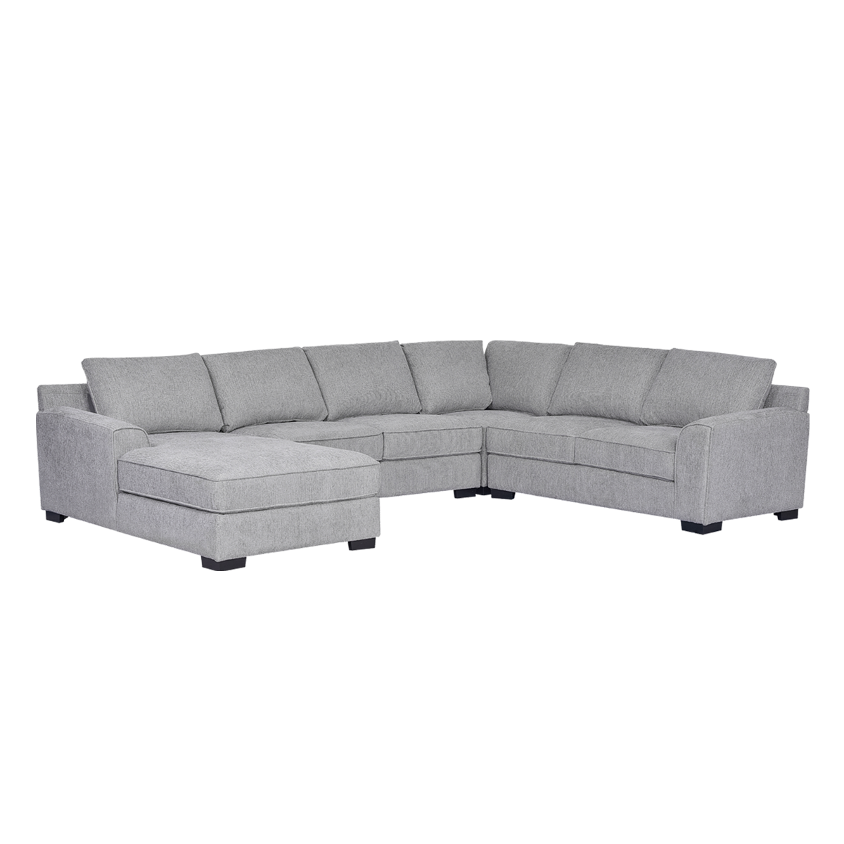 Drew 6 Seater Sofa with Left Chaise Lounge Light Grey