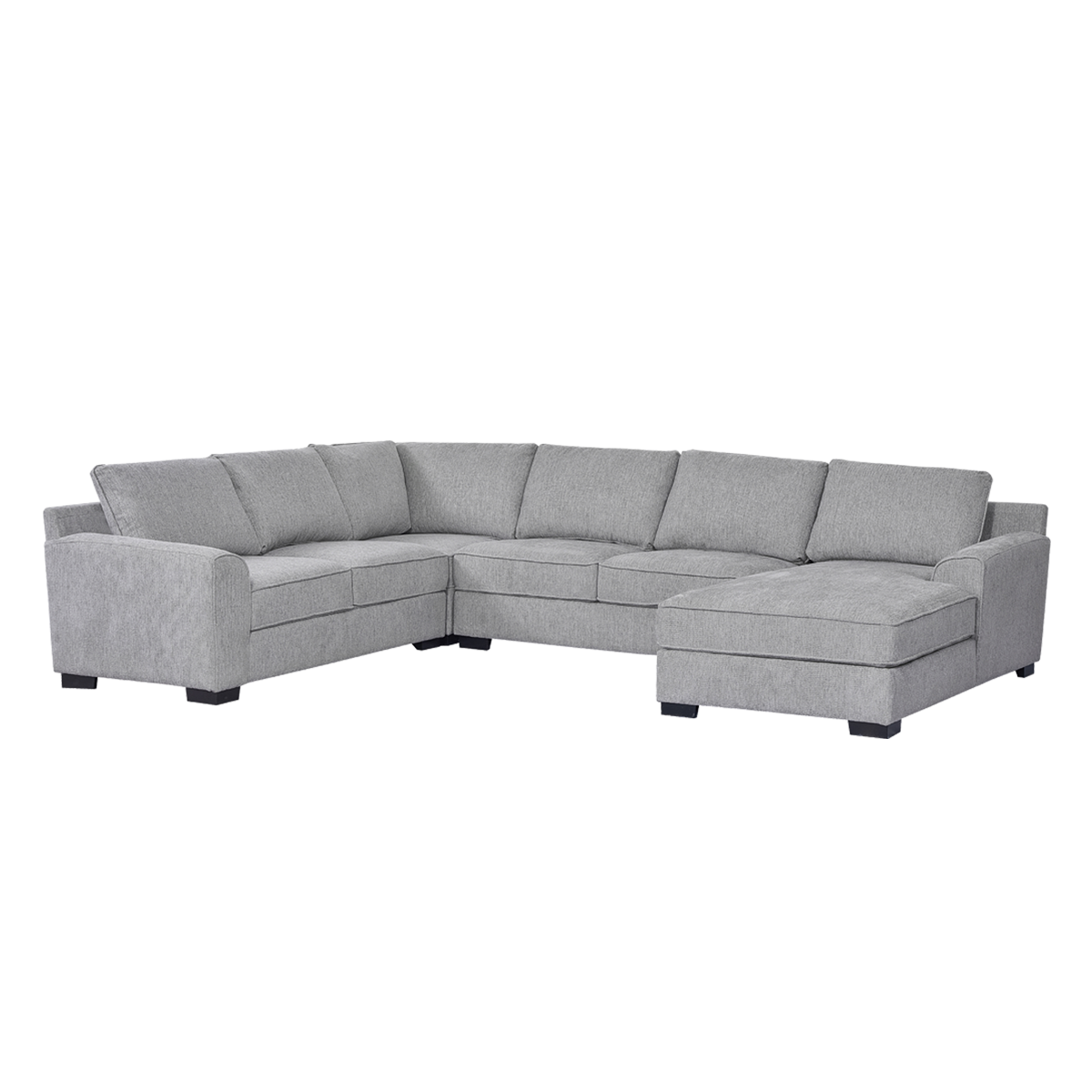 Drew 6 Seater Sofa with Right Chaise Lounge Light Grey