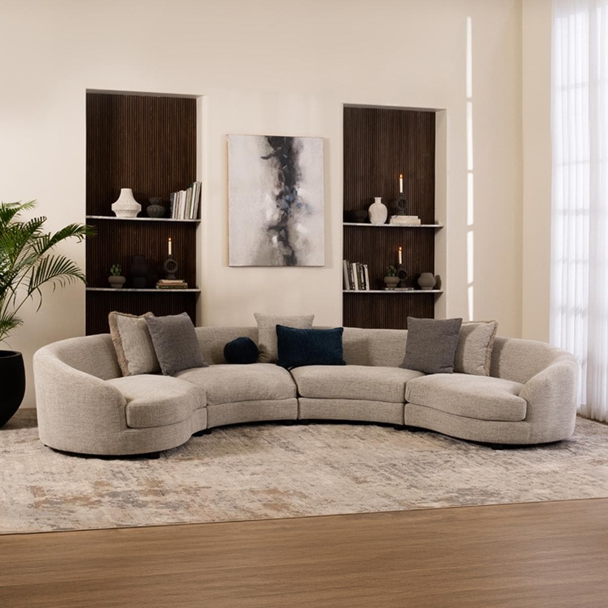 Roswell Corner Sofa Light Grey