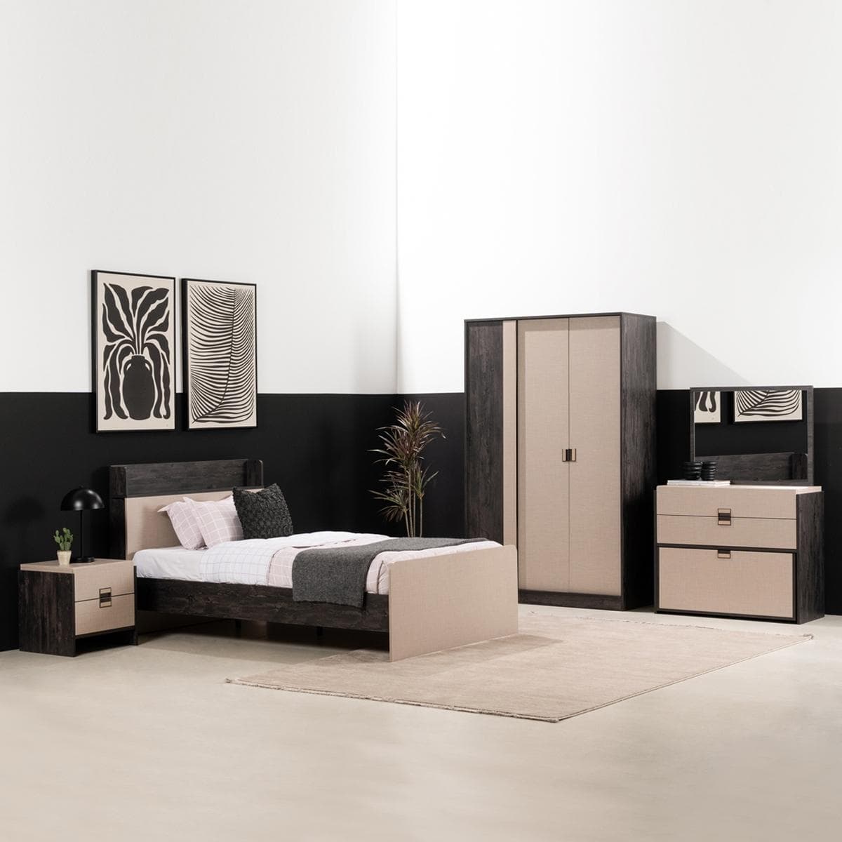 Vision 90X200 Kids Bedroom Set with Wardrobe