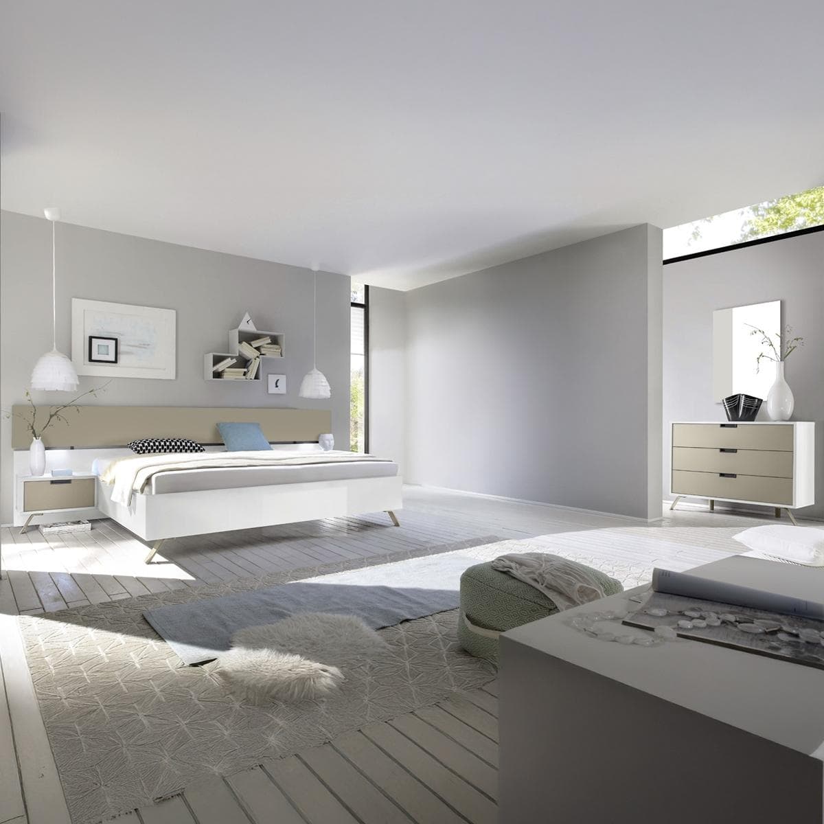 طقم غرفة نوم ستار 180×200 بدون خزانة ملابس