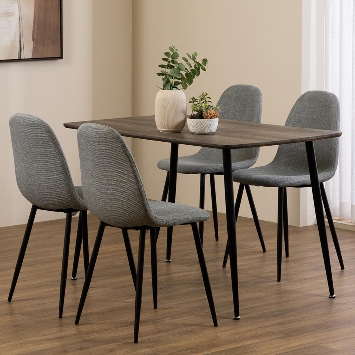 New Bari 4+1 Dining Set Grey