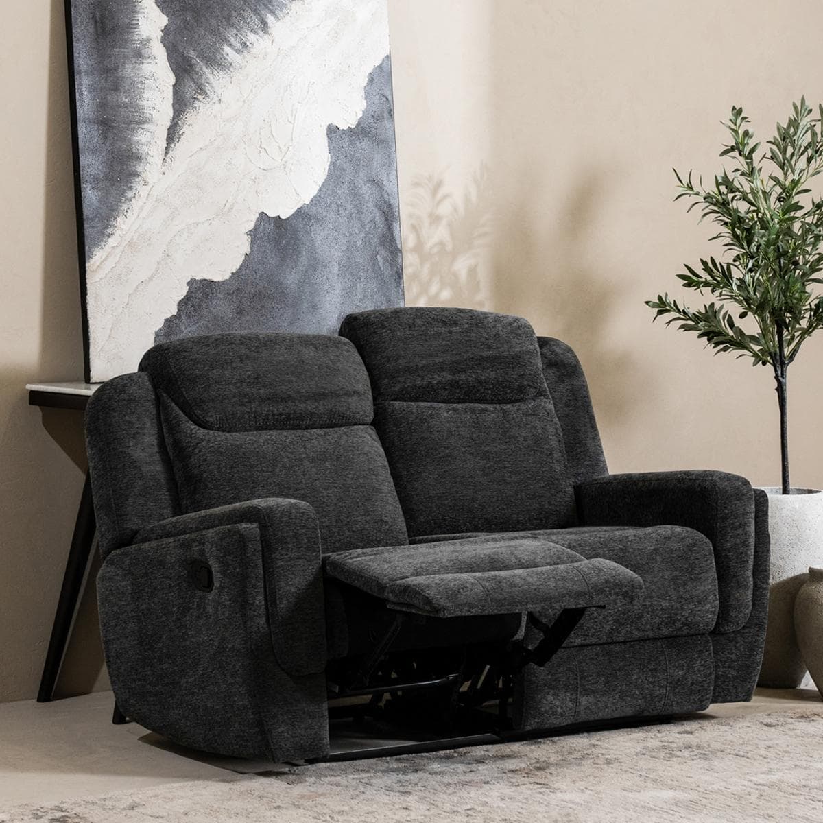 Alaska 2 Seater Modular Sofa Dark Grey