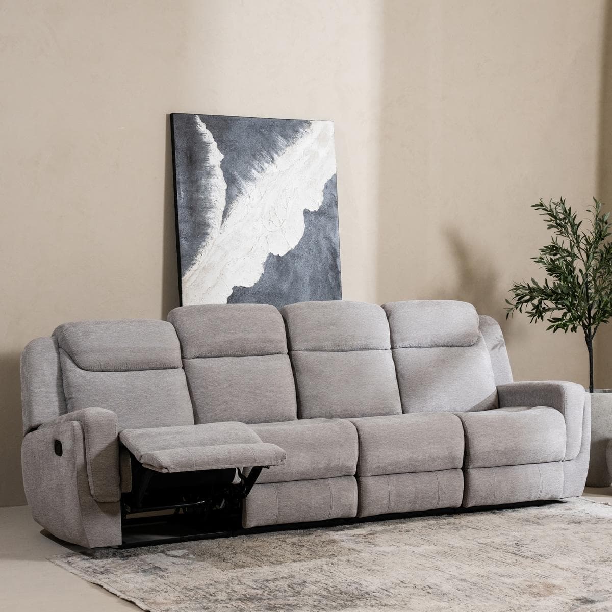 Alaska 4 Seater Modular Sofa Light Grey