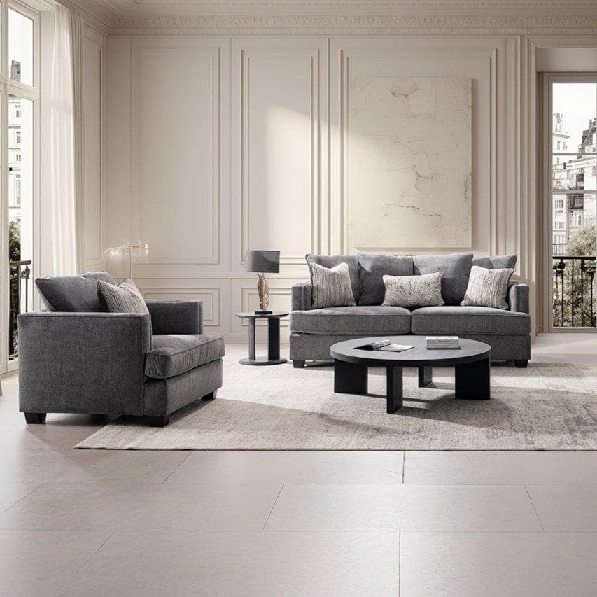 طقم صوفا ديفا 3+2+1 رمادي داكن