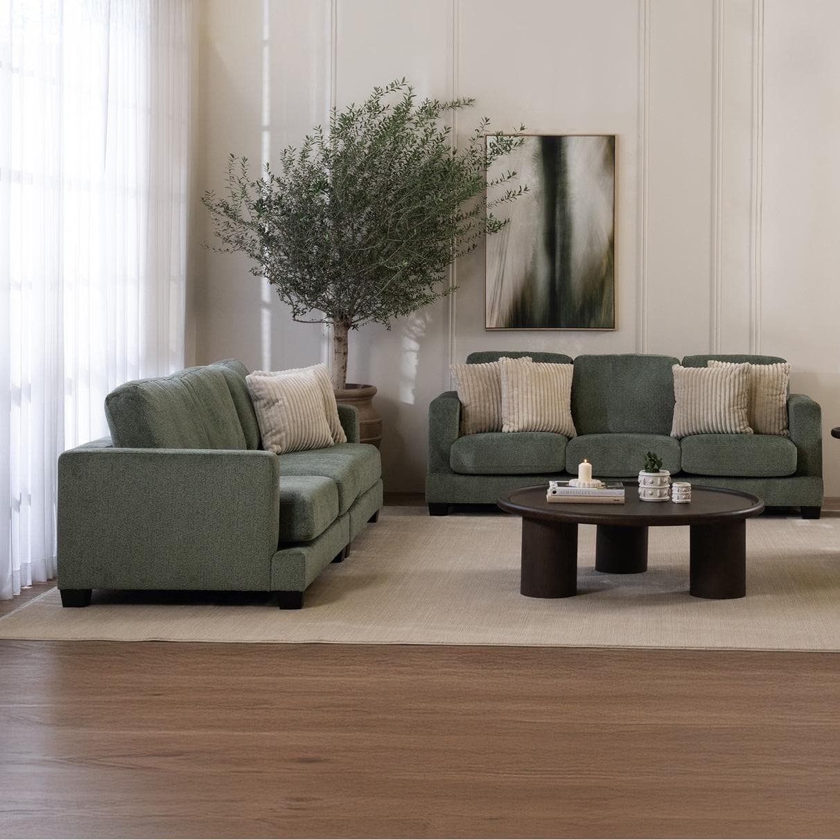 طقم صوفا أبريل 4+3+1 مقاعد أخضر