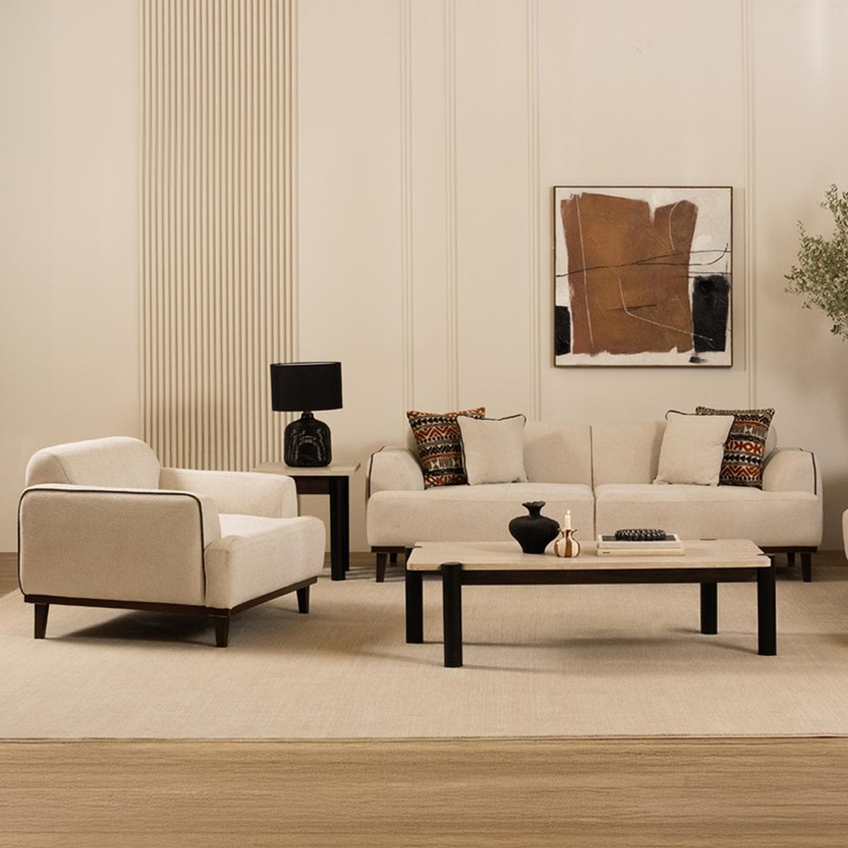 Rio 3+2+1 Seater Sofa Set Beige