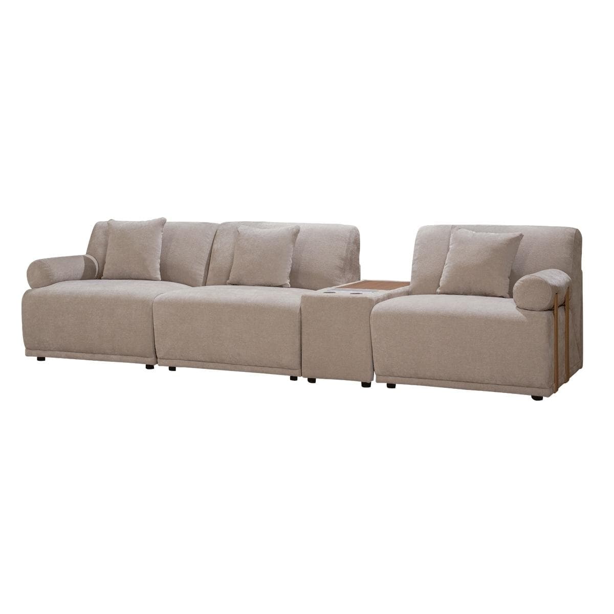 Serena 3 Seater Sofa with Console Cream