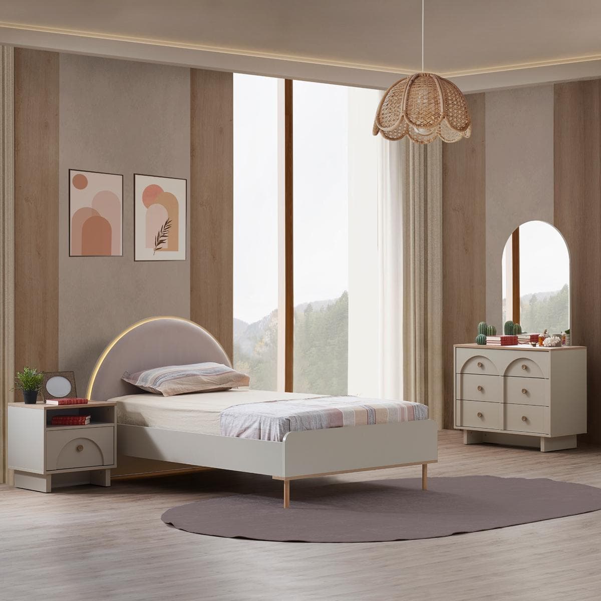 طقم غرفة نوم أطفال رينا جونيور 140×200 بدون خزانة ملابس