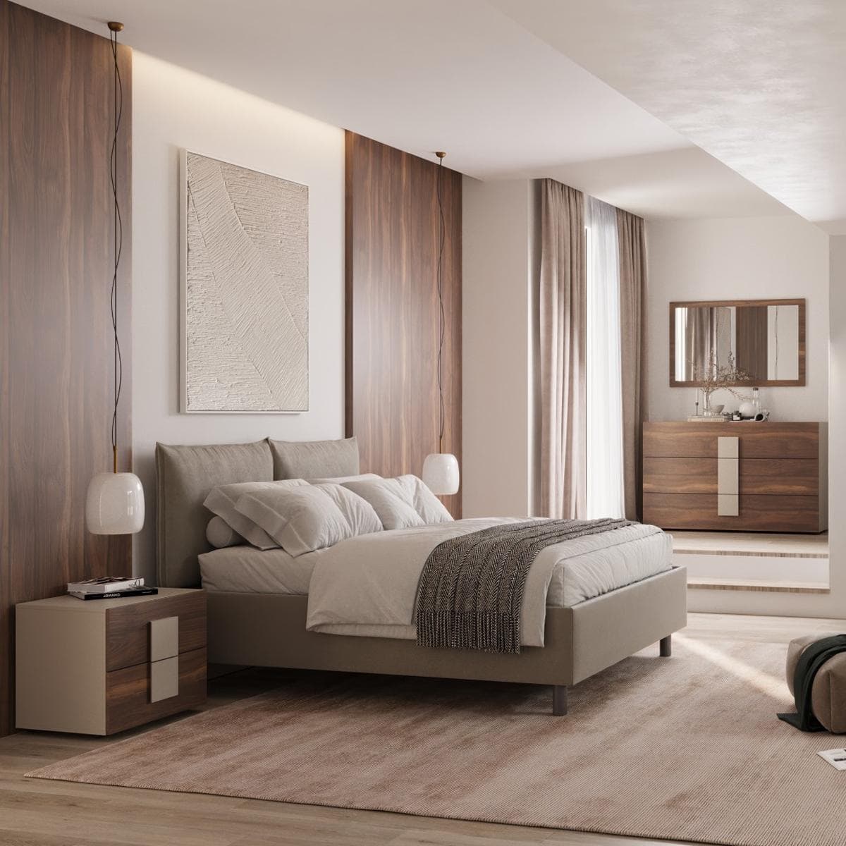 طقم غرفة نوم ساندي 180×200 بدون خزانة ملابس