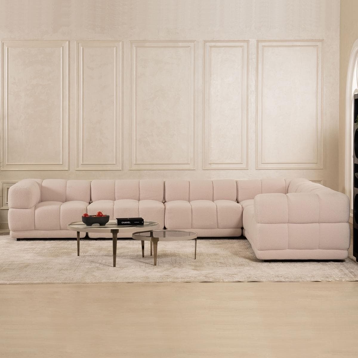 صوفا زاوية دالاس 5 مقاعد بيج