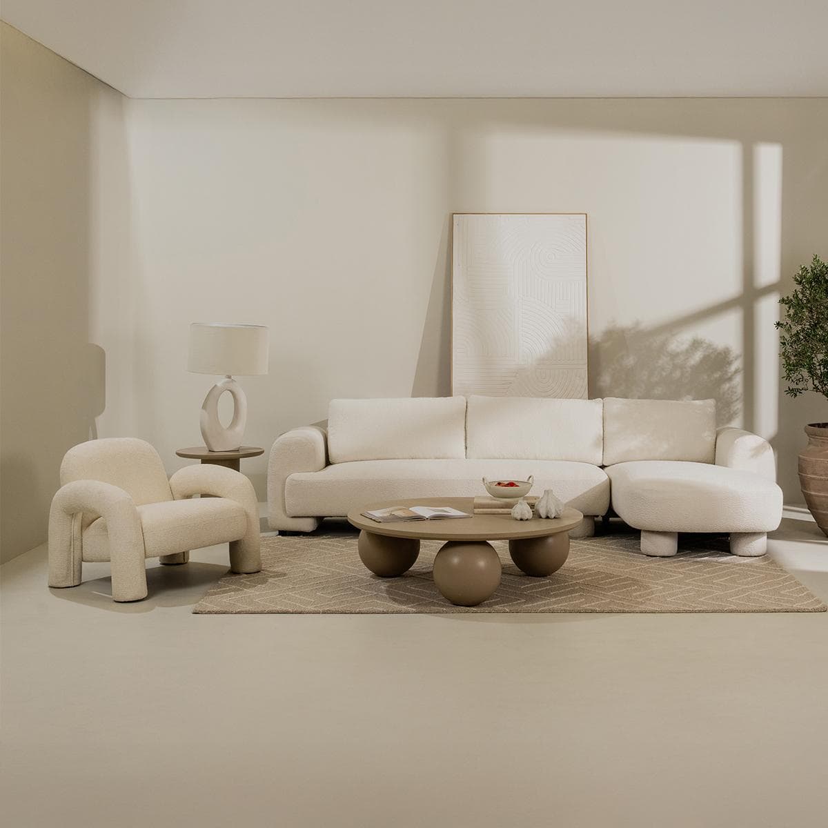 صوفا زاوية دولا 3 مقاعد مع شيزلونج يمين بيج