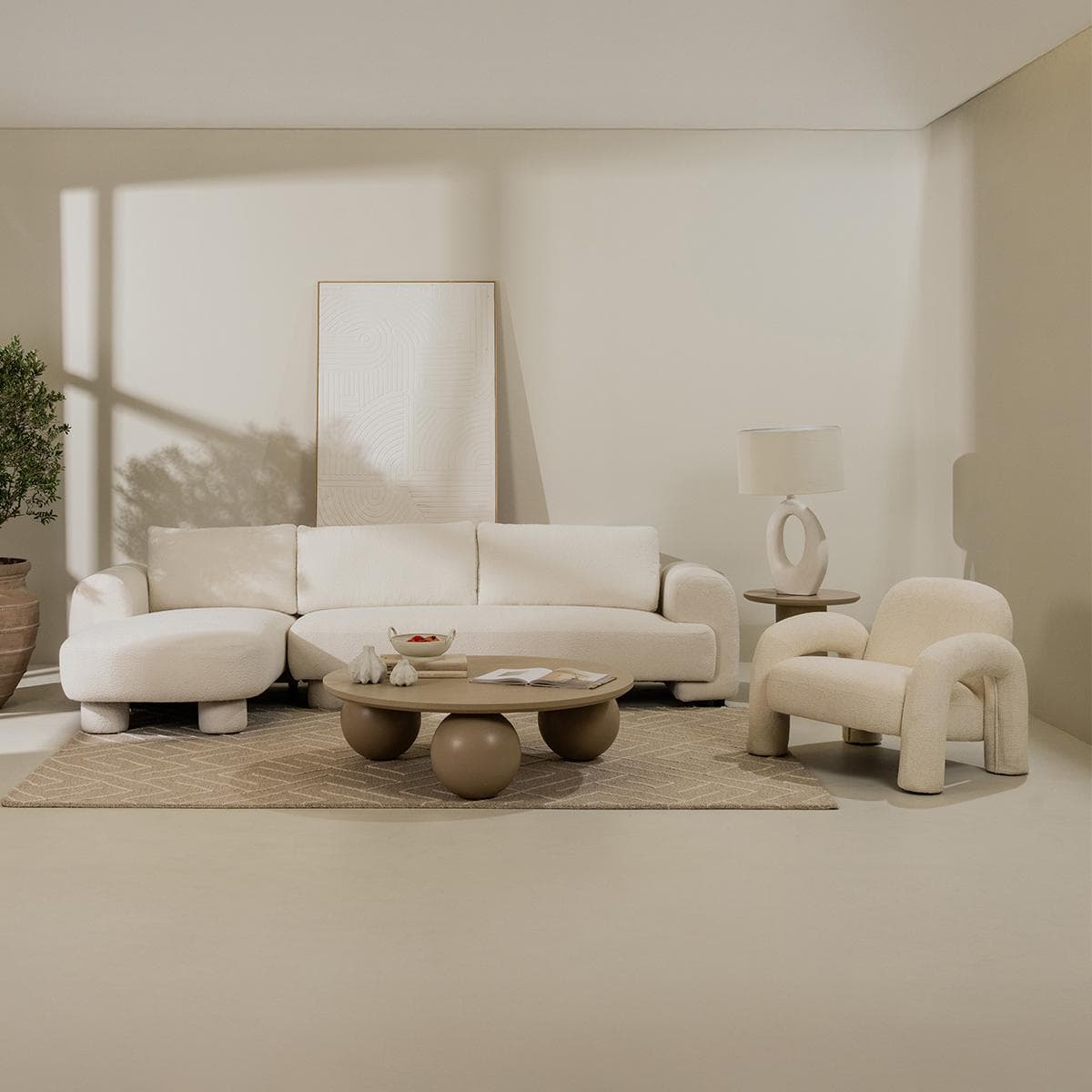 صوفا زاوية دولا 3 مقاعد مع شيزلونج يسار بيج