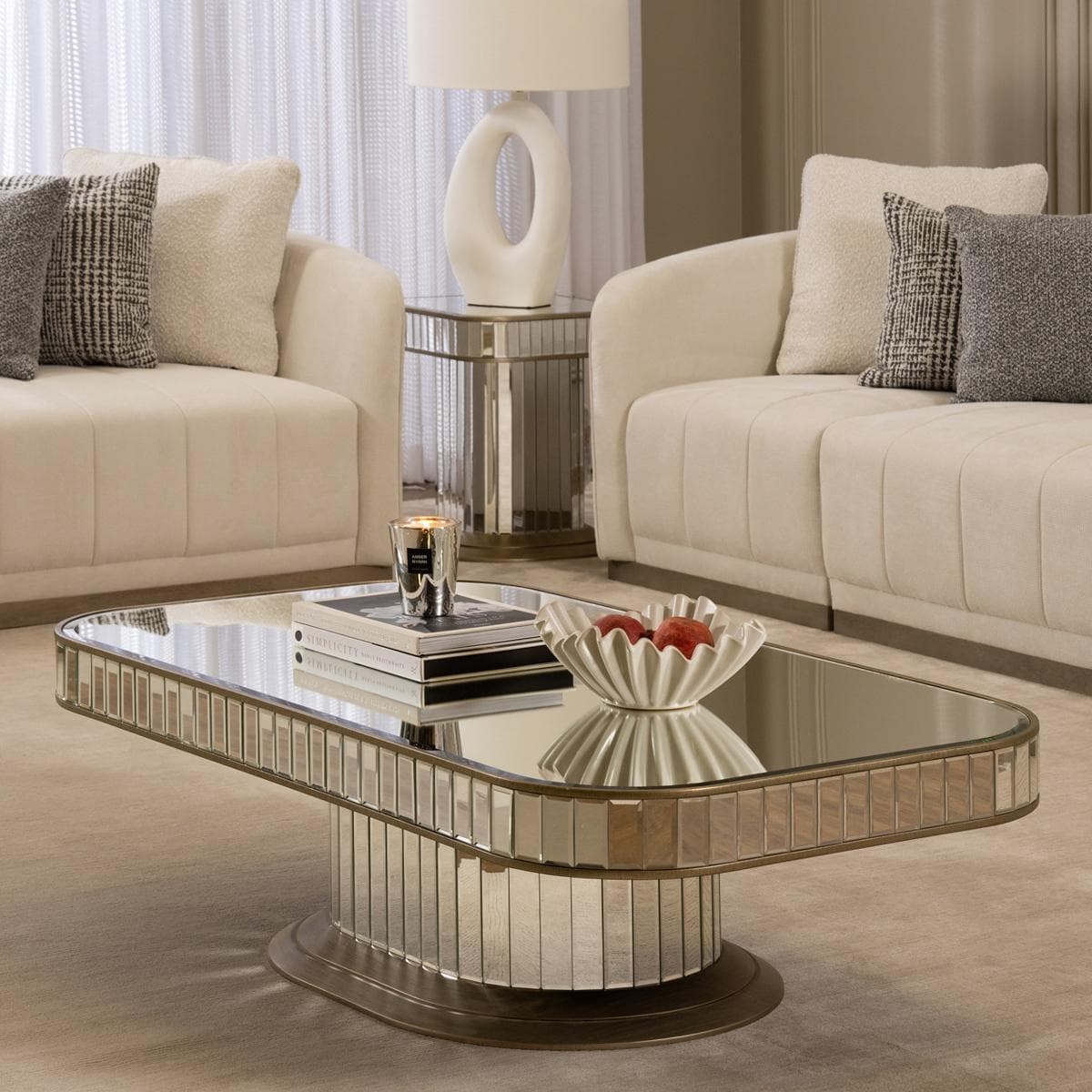 Kami 1 Coffee Table + 2 End Tables Set Gold/Silver