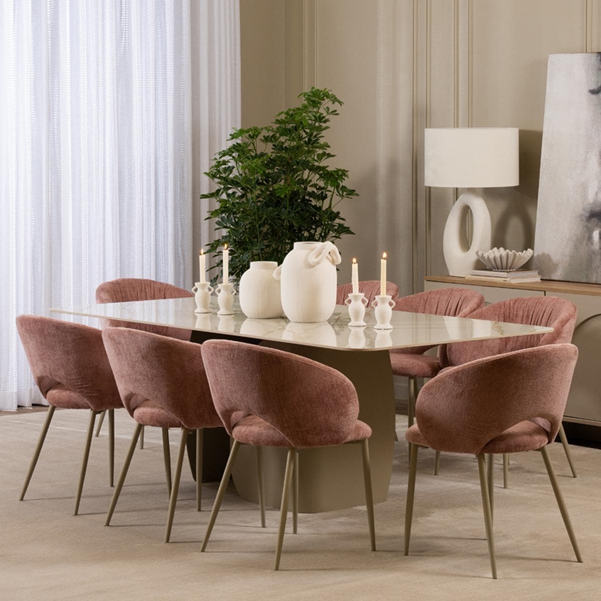 Remi 8+1 Dining Set Beige